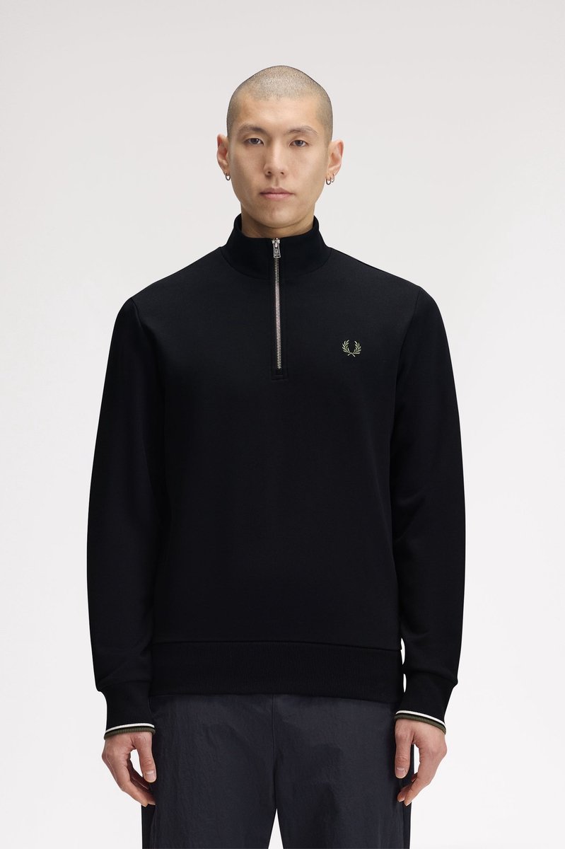 Fred Perry Sweater Rits – XL Zwart