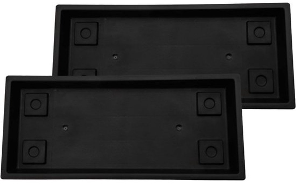 Rechthoekige Plantenschotel Zwart 44,5 cm - Pack van 2