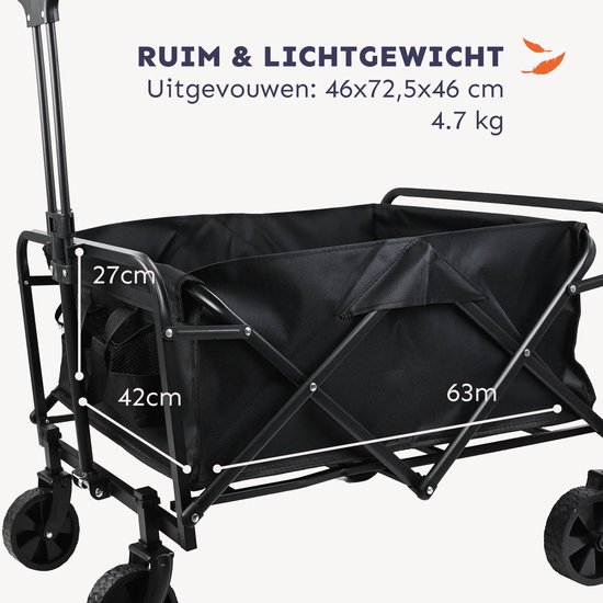 Princess Traveller - Opvouwbare Bolderkar met Opvouwbare Rugzak - Compact en Lichtgewicht - Oxford Zwart en Platinum Navy van PRINCESS — afbeelding 4