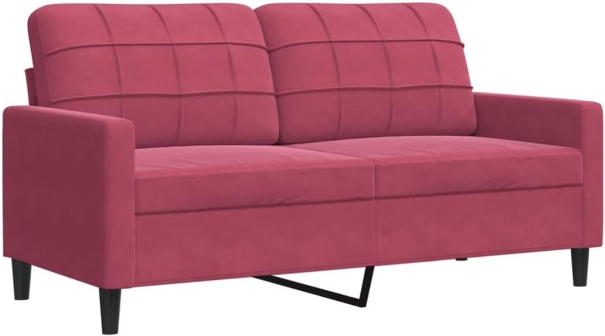 Fluwelen Stoffen Bank, Moderne Gewatteerde Banken met Vierkante Armleuningen en Zwarte Poten, Comfortabele Woonkamerbank voor Appartementen, Kleine Ruimtes en (157 x 77 x 80 cm)