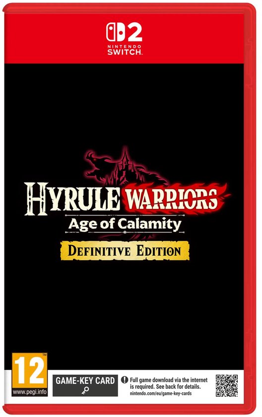 De voorkant van de Hyrule Warriors: Age of Calamity - Definitive Edition-game voor Nintendo Switch.