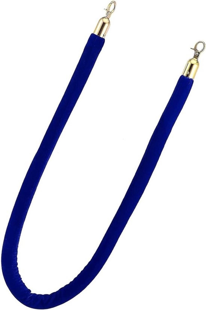 Barrière Touw - Controle Touw - Publieksbegeleiding - Roestvrijstalen Haken - 12 m - Blauw