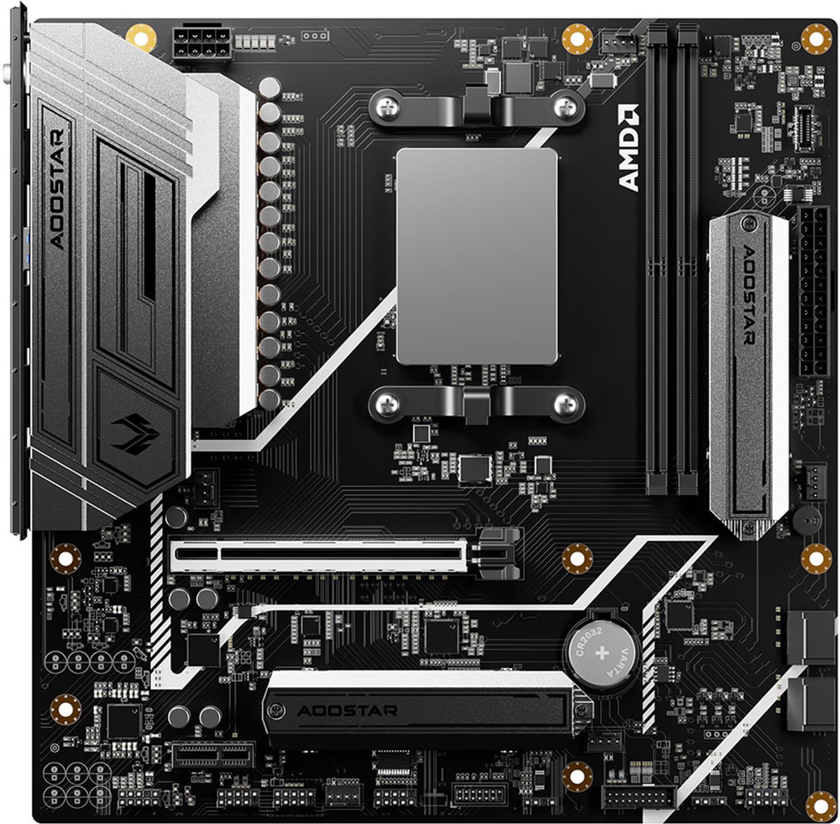 AOOSTAR TA95X3D Desktop-pc-moederbord, AMD Ryzen 9 9955HX3D, 16 cores/32 threads, tot 5,4 GHz, 128 MB L3-cache, DDR5-5600, ondersteuning voor EXPO-overklokken, PCIe 5.0, dubbele M.2 NVMe, 5G LAN, HDMI + DP + USB 3.0-poorten