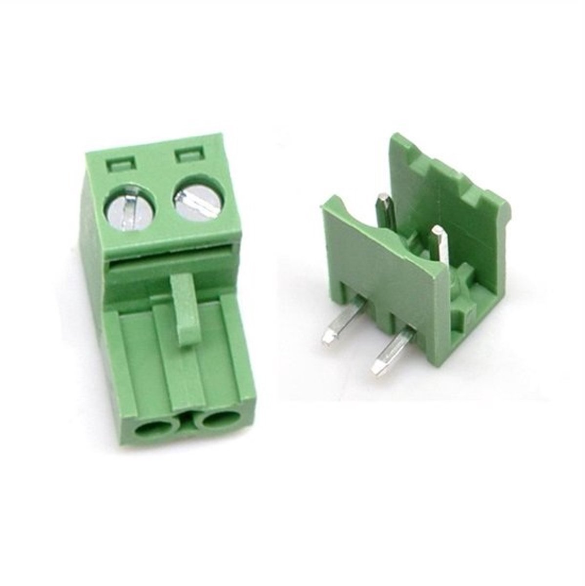 PCB Klemmenblok Connectoren - Insteekbaar Eindblok - Elektronica Aansluiten - Haakse 90 Graden - 5.08 mm Pitch - Groen