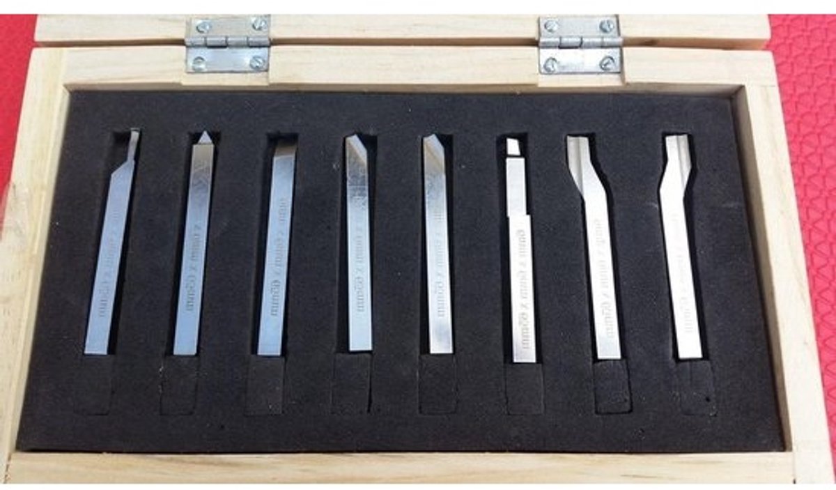 Draai Gereedschap Set - Metaal Bewerking - Metaal Draaien - HSS M2 Kwaliteit - 8 Stuks - Zilver