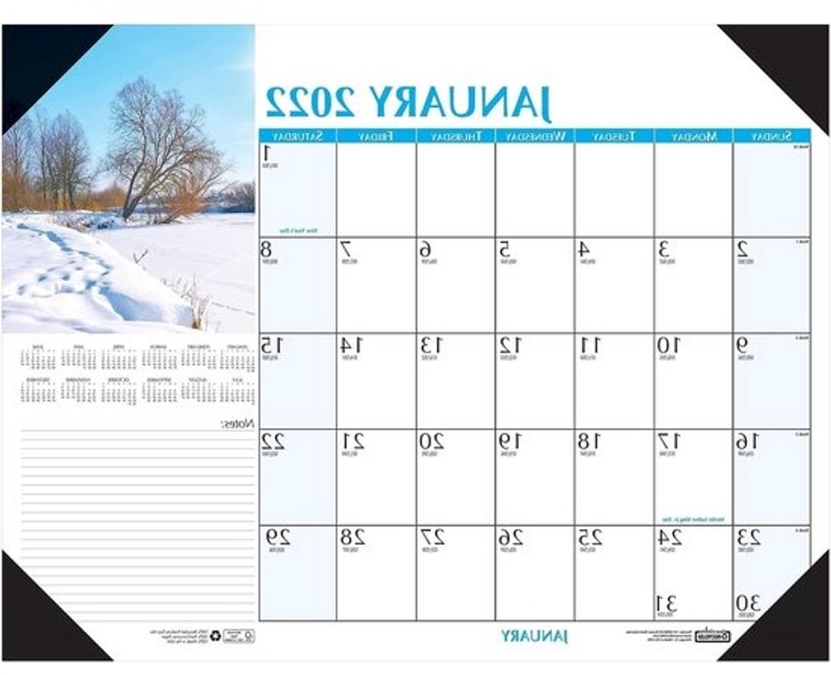 Bureaukalender - Bureauonderlegger - Planning en Notities - Gedetailleerde Maandoverzichten - 56x43 cm - Scenic