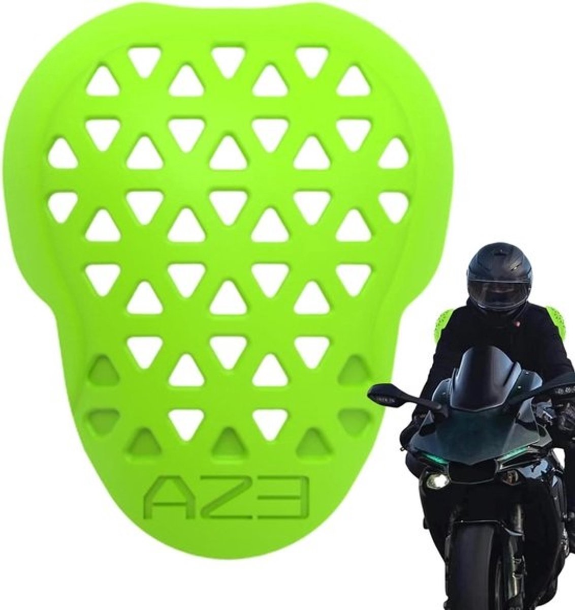 Motor Rugbeschermer - Veiligheidspads Motor - Motorrijden Bescherming - Ademend Ventilatiedesign - 395x285 cm - Zwart