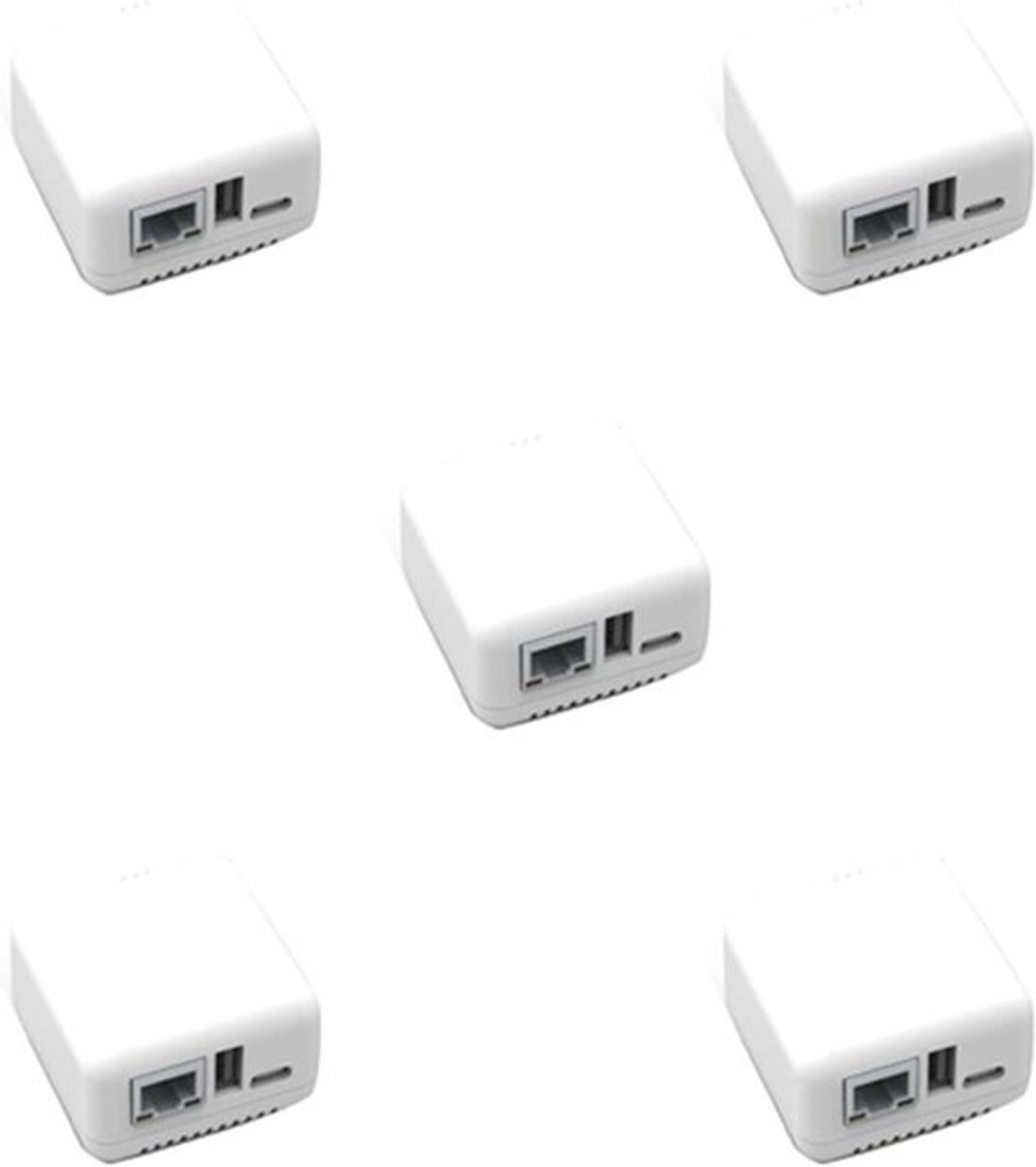 Mini Print Server - Netwerk Printer Adapter - Printer Delen - Compact Ontwerp - 5.3x4 cm - Wit