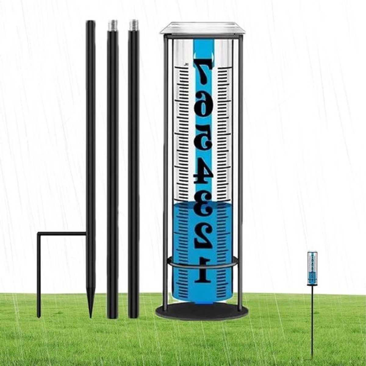 Regenmeter Tuin - Neerslagmeter Buiten - Weer Meten - Robuust PVC Materiaal - 27 x 7.5 cm - Transparant