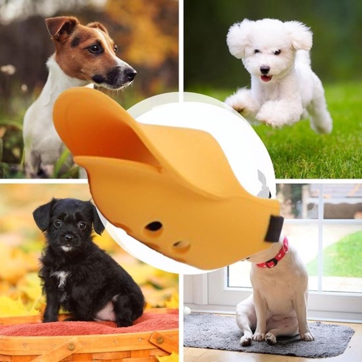Honden Muilkorf - Snuitmand Hond - Gedrag Verbeteren - Eendensnavel Ontwerp - Maat XL - Geel