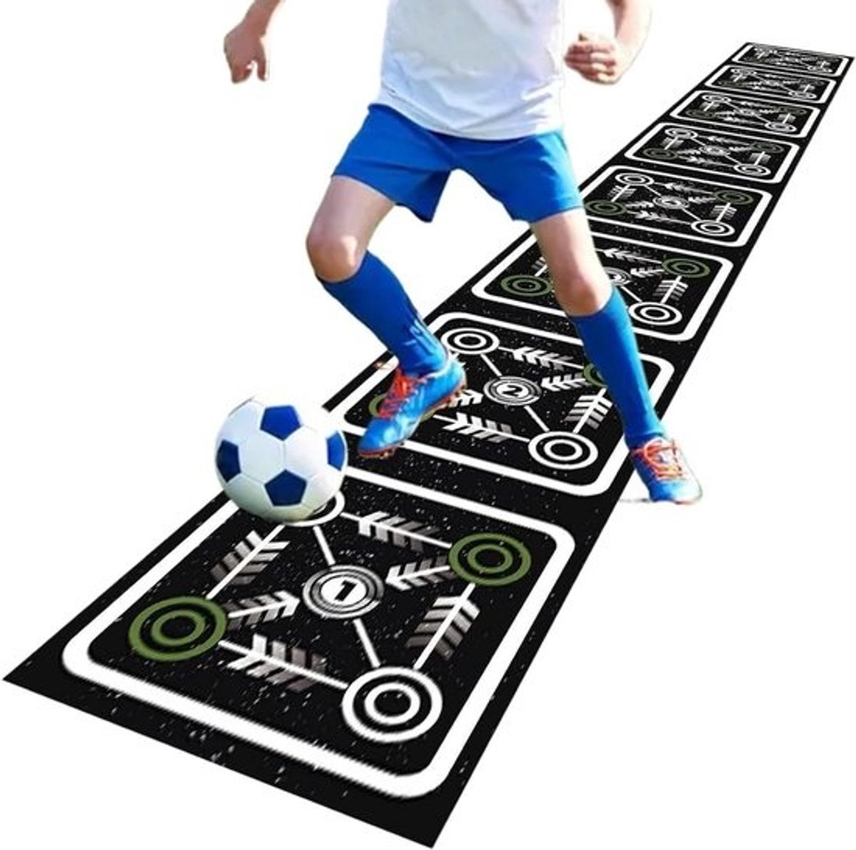 Voetwerk Trainingsladder - Snelheidsladder - Behendigheidstraining - Antislip Stabiliteit - 40x360 cm - Zwart