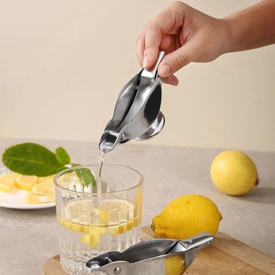 Vogel Citroenpers - Handige Keuken Gadget - Snel Sap Persen - Ergonomisch Vogelontwerp - 12 x 43 cm - Zilver — afbeelding 3