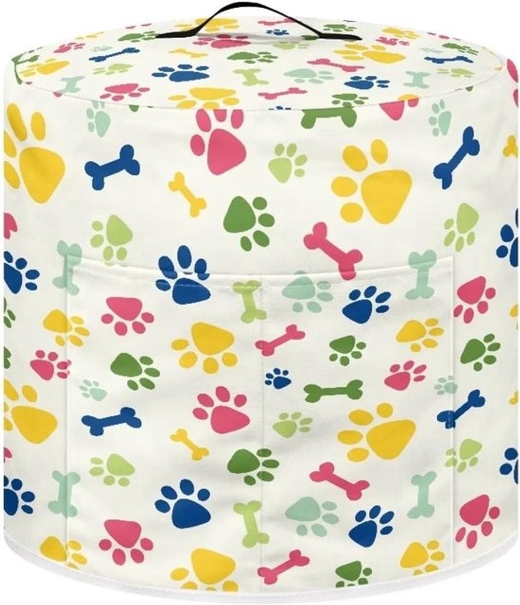 Keukenapparaat Cover - Apparaat Beschermhoes - Keuken Decoratie - Vlekbestendig Materiaal - 35 x 35 cm - Regenboog Hondenpoot