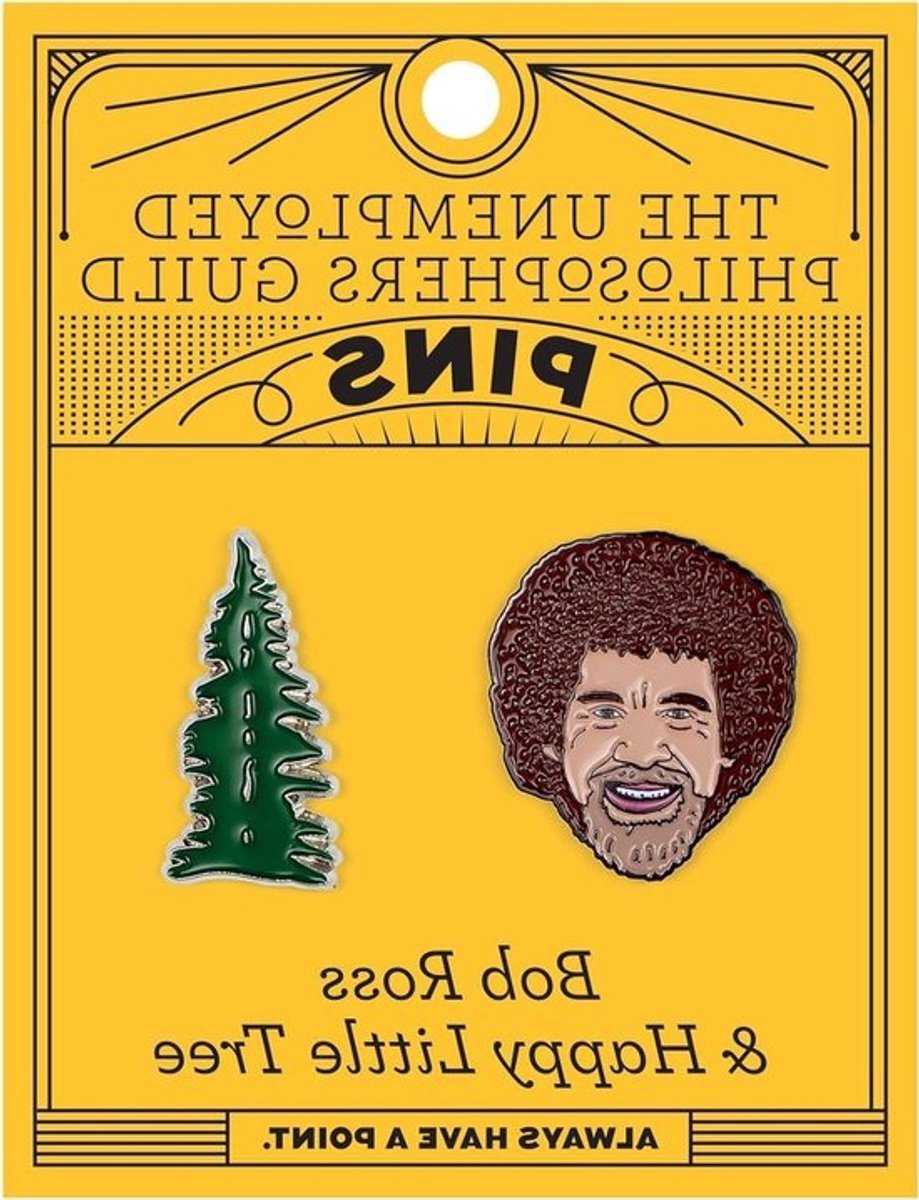 Bob Ross Pin Set - Emaille Speldjes - Kleding Decoratie - Set van Twee