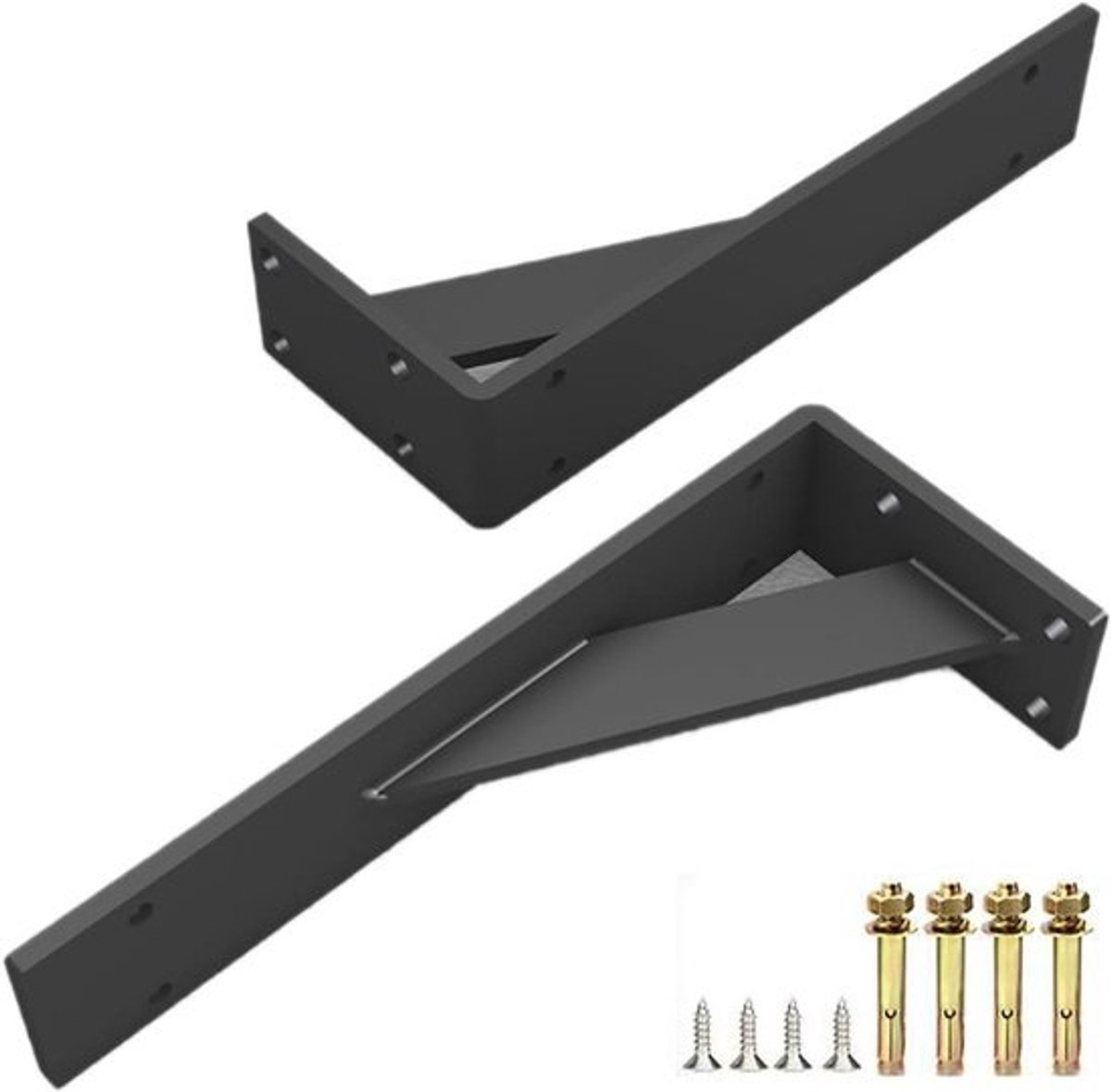 Opvouwbare Beugels - Zwevende Plankdragers - Muurplanken Monteren - Extra Zware Uitvoering - 60 cm - Zwart