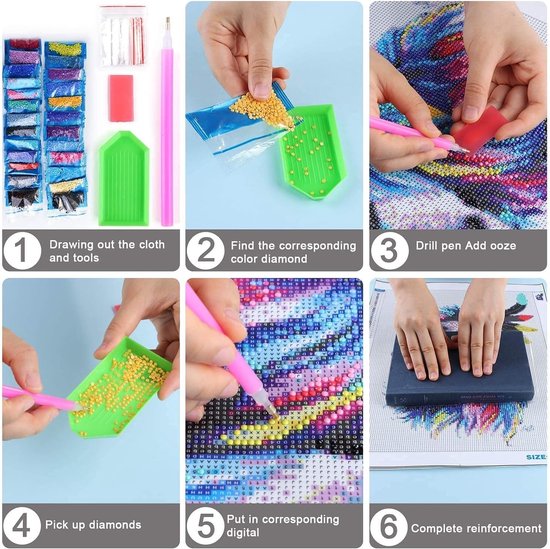 Diamantschilderen op nummer, kits, volwassenen/kinderen, volledige boor, cheetah DIY 5D diamant kunst canvas borduurwerk foto's kristal strass grote kruissteek thuis muur decoratie geschenken 40x — afbeelding 4
