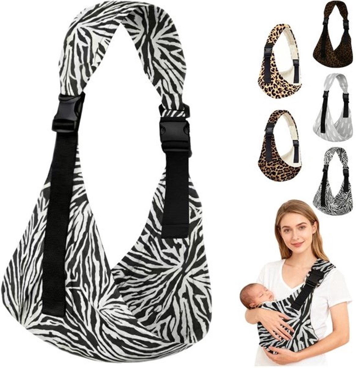 Dailygoods- Draagdoek Ergonomisch - Verstelbare Heupdrager - Luipaardpatroon - Voor Pasgeborenen tot 36 Maanden - Peuters tot 20 kg - Ondersteunt Natuurlijke Fysiologische Structuur - Babydrager