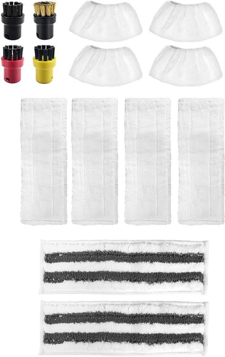 Stoomreiniger Accessoires - Reinigingsset - Grondig Schoonmaken - Hittebestendig Materiaal - 10 Delig - Multicolor