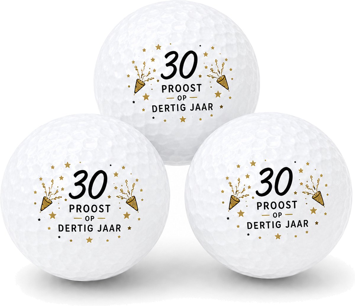 Wilson Golfballen 30 Jaar - Verjaardag Golf Cadeau - 3 stuks - Golfbal met Opdruk