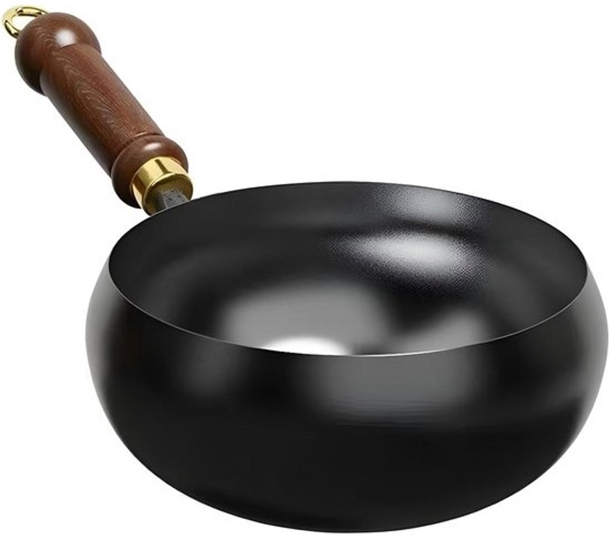 Ongecoat, dikwandige gietijzeren pan, Japanse ronde gietijzeren pan, handgesmede braadpan met antiaanbaklaag, zeer zuivere braadpannen (geen deksel, 24 cm)