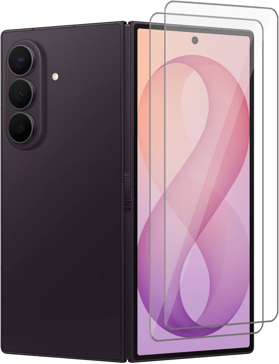Screenprotector geschikt voor Samsung Galaxy Z Fold 8 Ultra / Fold 7 – 2 Stuks – UltraClear Gehard Glas – Case Friendly – 9H Krasbestendig