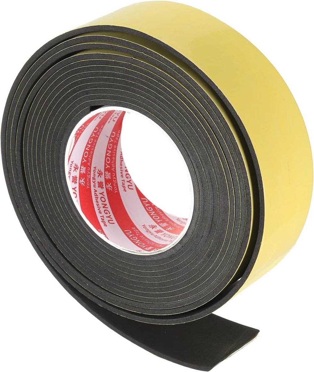 EVA Foam Tape met Eenzijdige Sponslijm voor Buitengebruik in de Tuin - 50mm x 4mm x 3m Geel, Waterdicht en Duurzaam