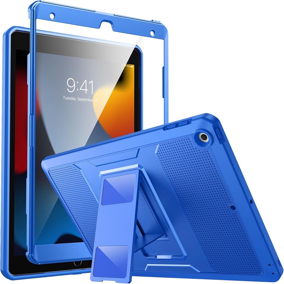 Schokbestendige hoes voor iPad 10.2, 9e/8e/7e generatie, Blauwe Golf, Bescherming en Stijl