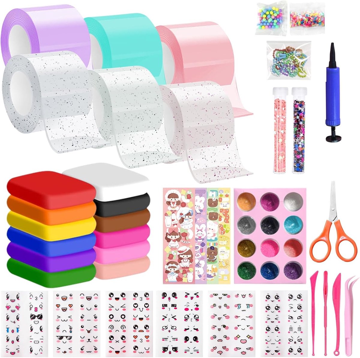 70-delige Nano Bubble Tape Set voor Creatieve Projecten, Glittertape voor Kinderen, Multifunctionele Transparante DIY Tape voor Posters en Stressverlichting