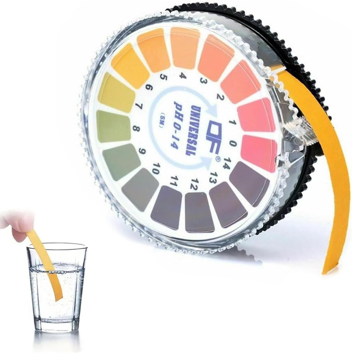 pH Teststrips voor Urine en Water, Volledige Bereik 0-14, 5m/Rol, Nauwkeurige pH Waarden en Gebruiksvriendelijk