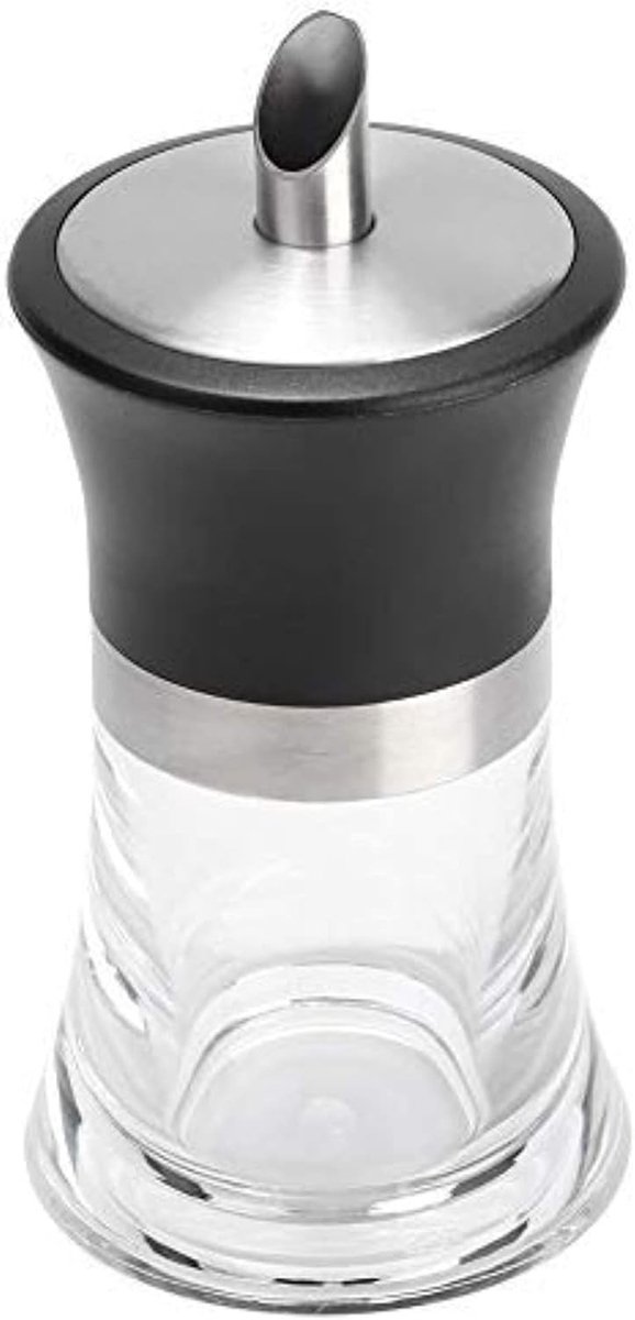 Suikerdispenser van Acryl 100ml met RVS Rand - Ideaal voor Koffie en Thee, Gemakkelijk in Gebruik en Schoon te Maken Keukenaccessoire