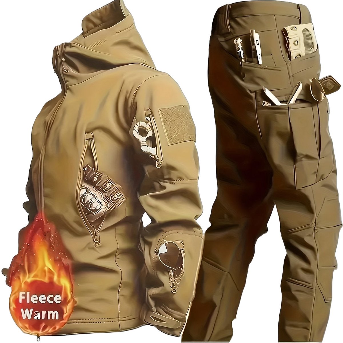 Currero Skipak Heren Ski Set Heren Skibroek Wintersportkleding Winddicht Warm Gevoerd Ski en Snowboard Skikleding Winter XXL Creme