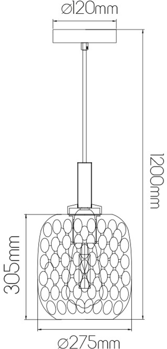 Okiru hanglamp met E27-fitting, zwart metaal met asgrijs glazen kap, diameter 275 mm, dimbaar, IP20