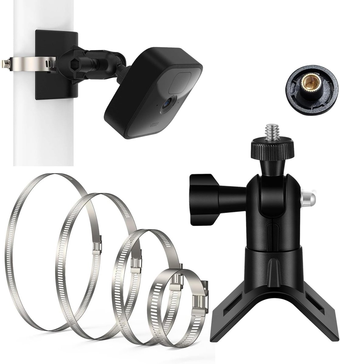 Montagebeugel voor Blink Outdoor camera, Blink Mini, Blink Indoor, Blink XT, Blink XT2-camera, paalmontagebeugel, wandhouder, compatibel met de Blink beveiligingscamera, zwart
