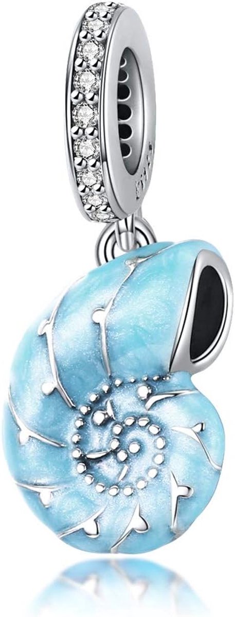 925 sterling zilver blauwe slakken bedelhanger voor Pandora armbanden