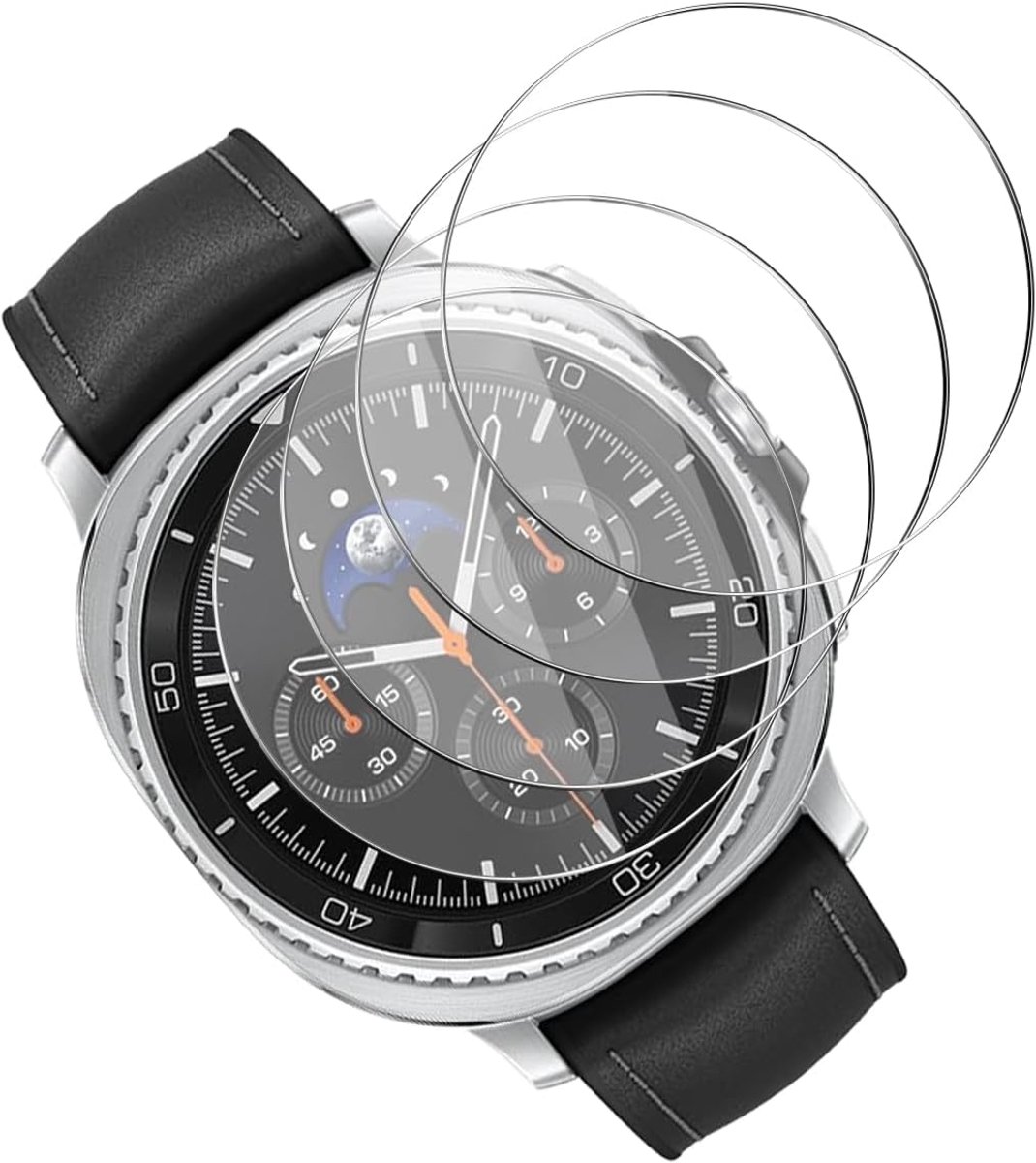 Compatibel met Samsung Galaxy Watch 8 Classic, 46 mm, 3 stuks, 9H, gehard glas, HD-folie, krasbestendig, anti-vingerafdruk