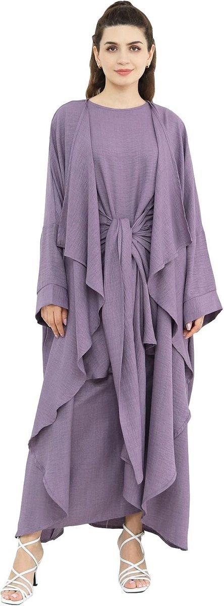 Islamitische Gebedskleding Traditionele Moslim Kost¹me Dagelijks Maxi-Jurk Zachte Dubai Reizen 2 Stuks Kleding Suit(? Mouwloze Jurk Vest)