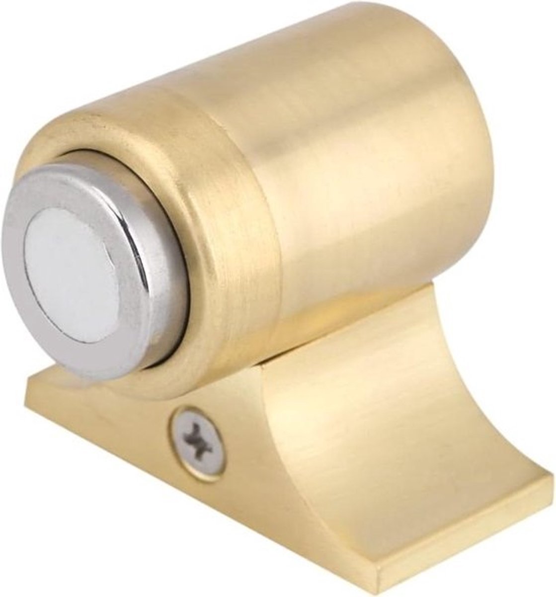 Magnetische deurstopper - Roestvrijstalen deurvanger met zachte sluiting - Geluidsarme deurstopper voor wand- of vloermontage - Krachtige deurhouder (geel koper) .