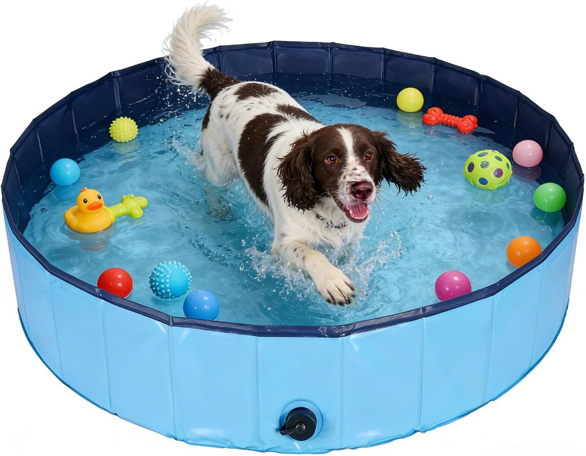 Hondenzwembad, te gebruiken als hondenbadje, hondenbad, zwembad of ballenbad voor kleine en grote honden, 100 x 30 cm