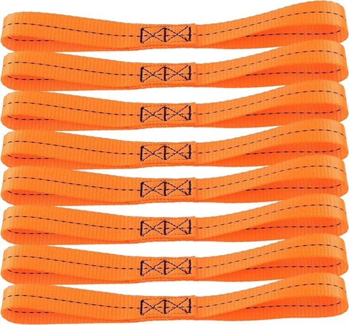 8-delige riemlussen voor sjorbanden, 300 x 25 mm - ideaal voor auto, motorfiets, camping, klimmen, en transport