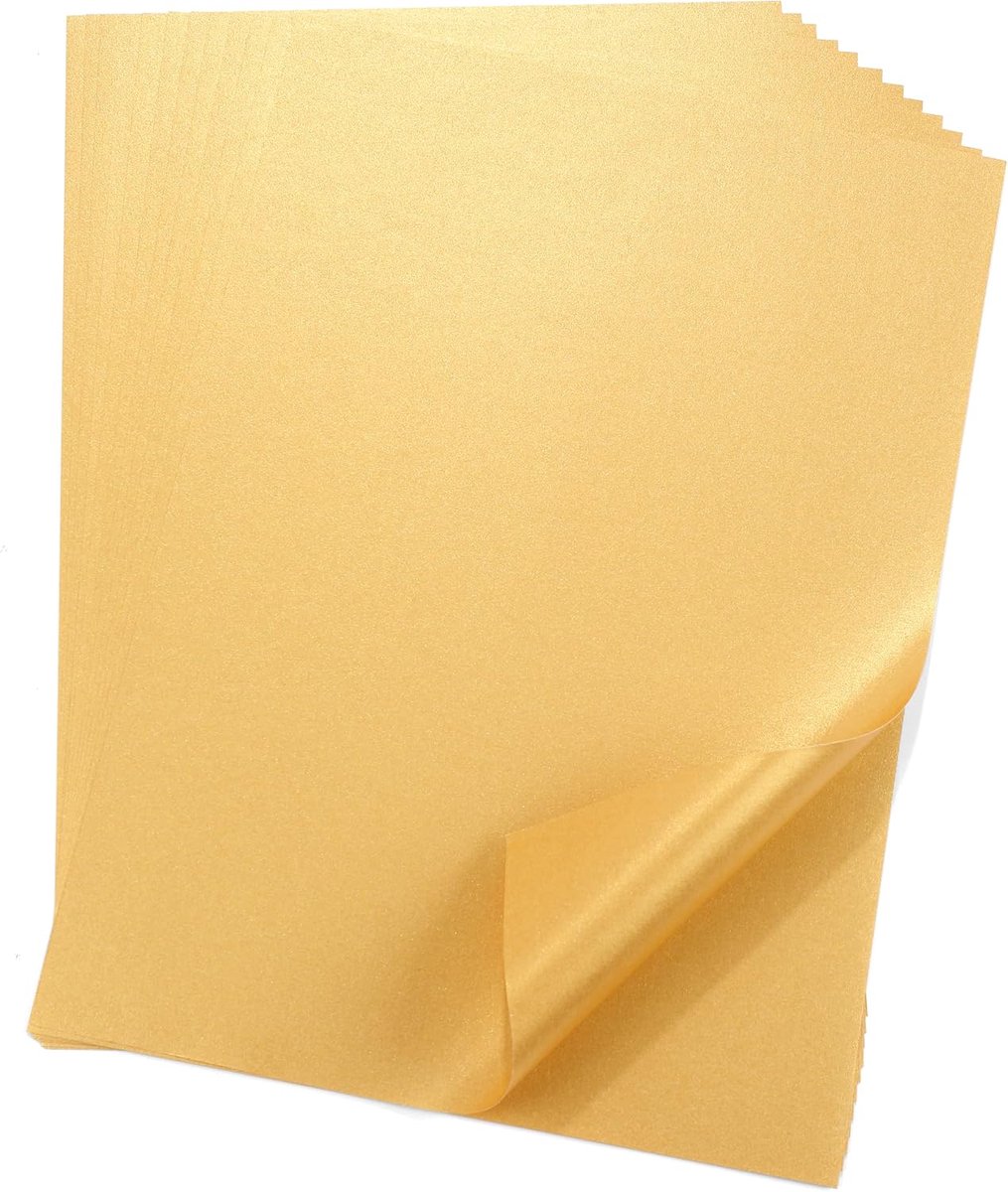 50 vellen DIN A4 perglanspapier goud-metallic, knutselpapier met parelmoerglans, 120 g/m²