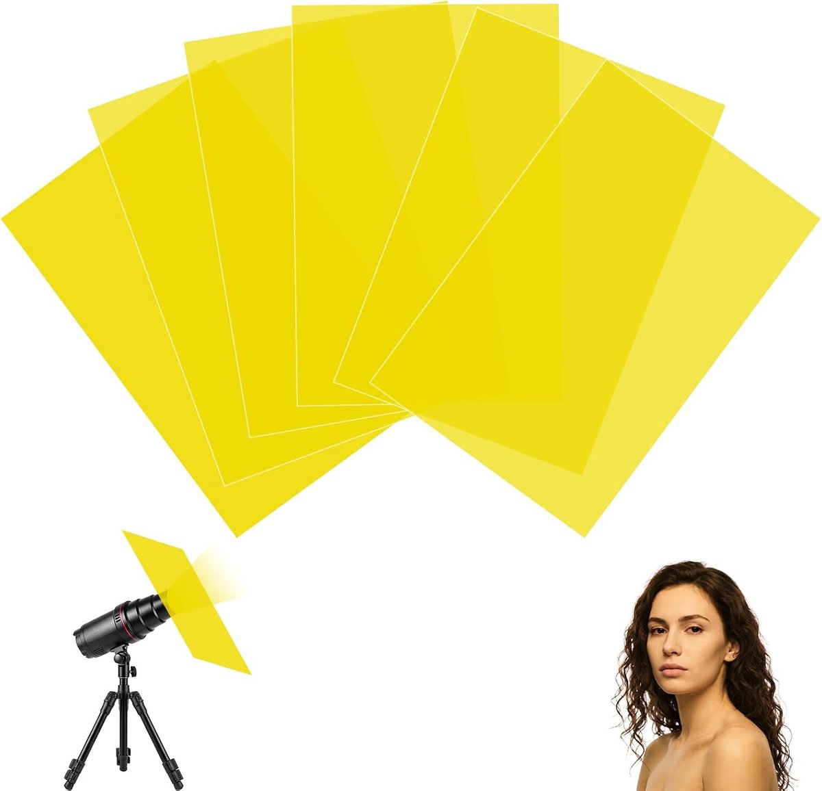 6 stuks getinte folie folie hittebestendig voor lampen lampfolie (geel)
