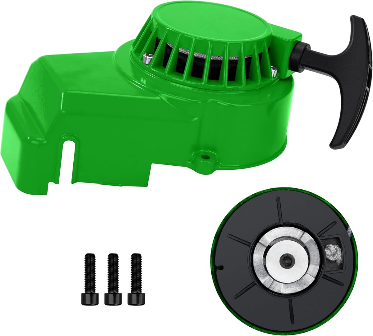 Trekstarter voor motorfiets, eenvoudige trekstarter van aluminium voor 2-takt, 47 cc, 49 cc, ATV, minimoto, pocket, dirtbike, scooter, chopper, groen