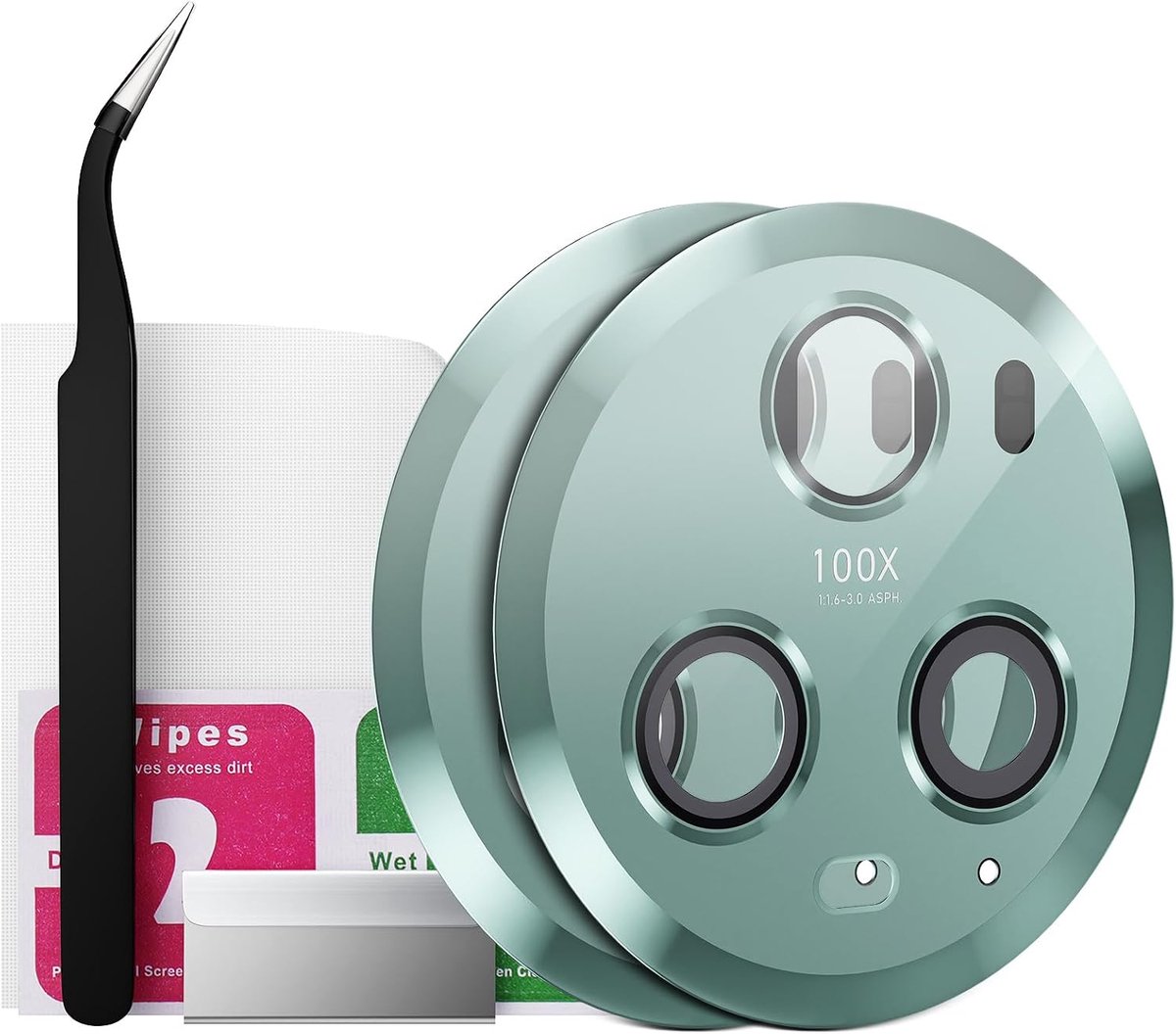 2-pack glazen lenzen voor Honor Magic5 Pro PGT-AN10/N19,Groen