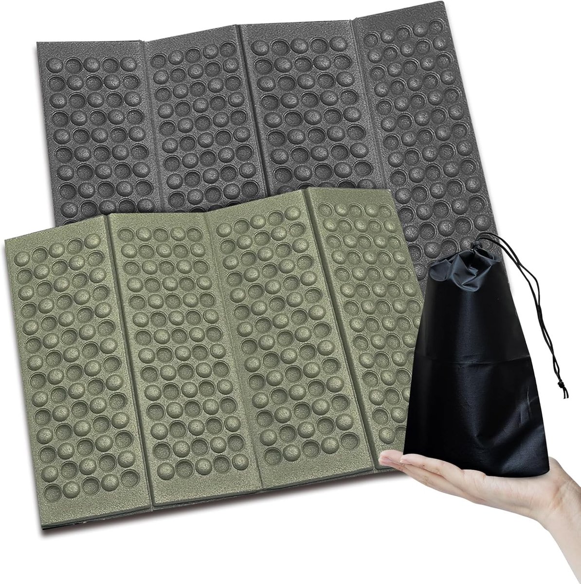 Vouwbare buitenzitkussens, ultralichte schuimkussens voor wandelen en kamperen, inclusief opbergtas, 39cm x 29cm voor comfort en gemak tijdens picknicks
