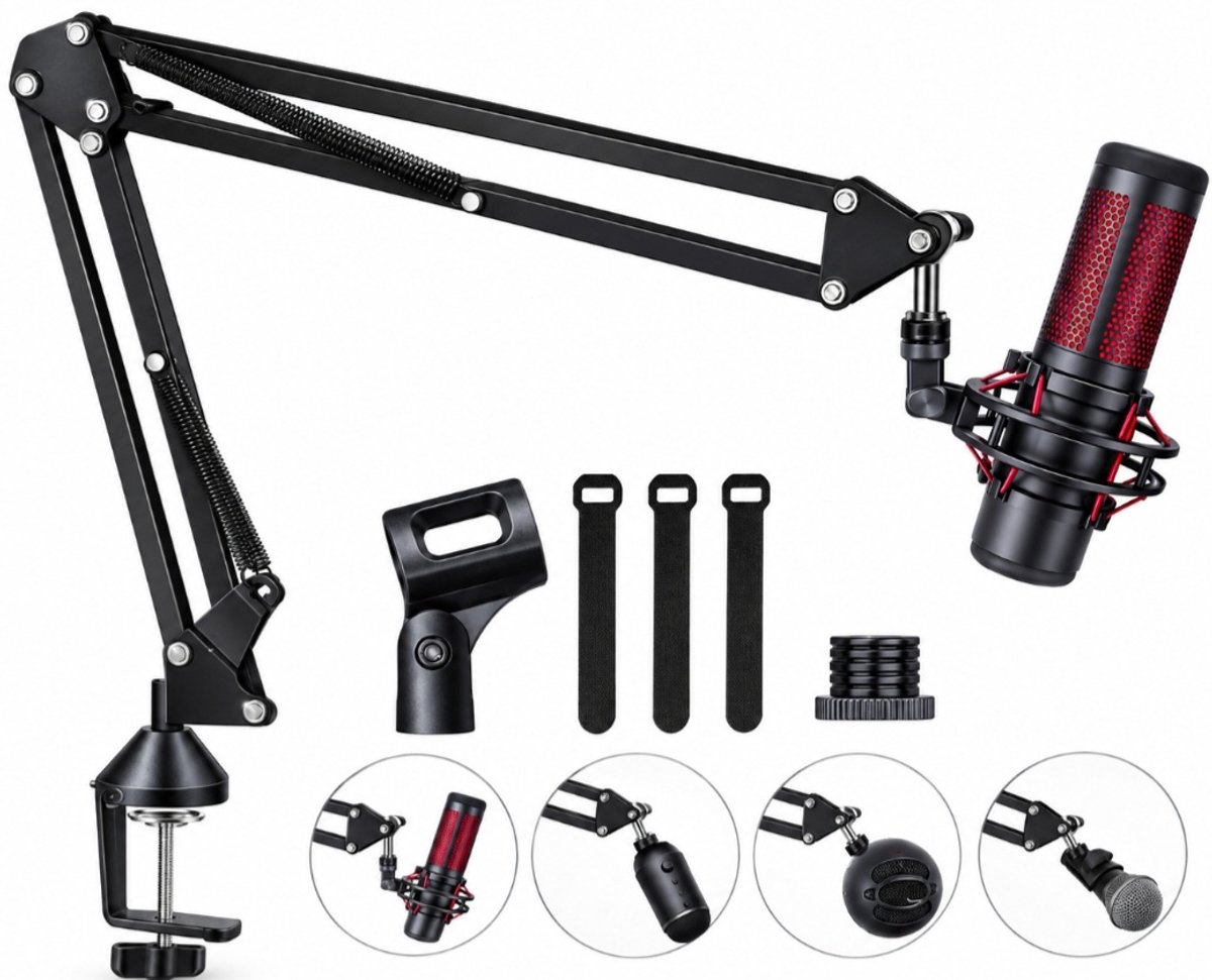HyperX QuadCast Boom Arm Stand,Verstelbare Compacte Microfoon Suspension Boom Schaar Arm Stand Voor Blue Yeti Snowball iCE En de Meeste Microfoons