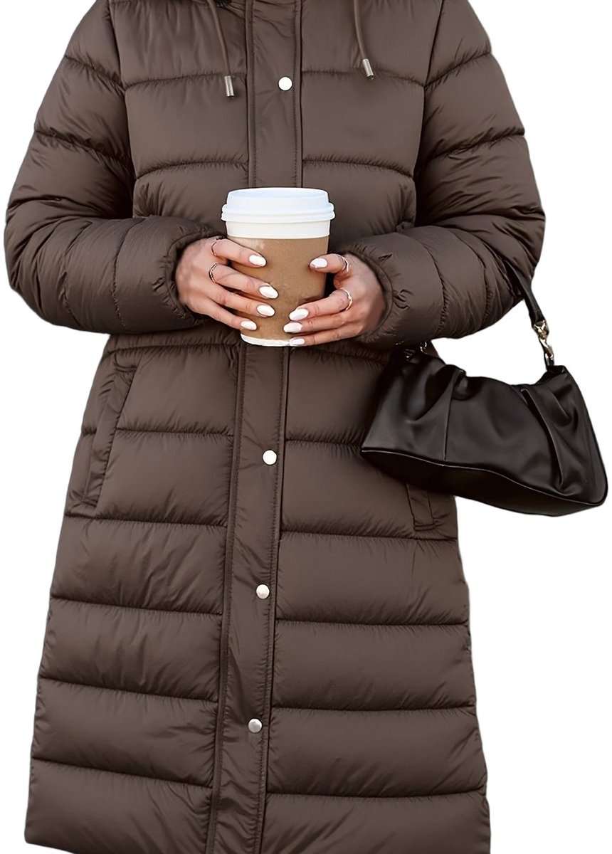 Currero Winterjas Parka Dames Lange Jas Dames Wintermantel Overjas Gewatteerd Waterdicht Winter Stijlvol Mantel Vrouwen Volwassen Bruin