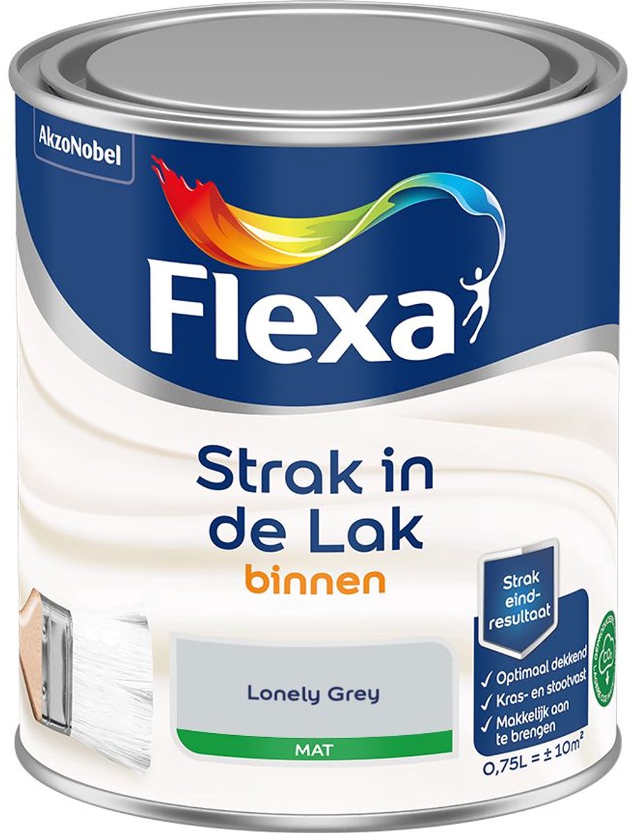 Flexa - Strak In De Lak Binnenlak Mat - Lonely Grey - 750 Ml - Kleur Van Het Jaar 2027