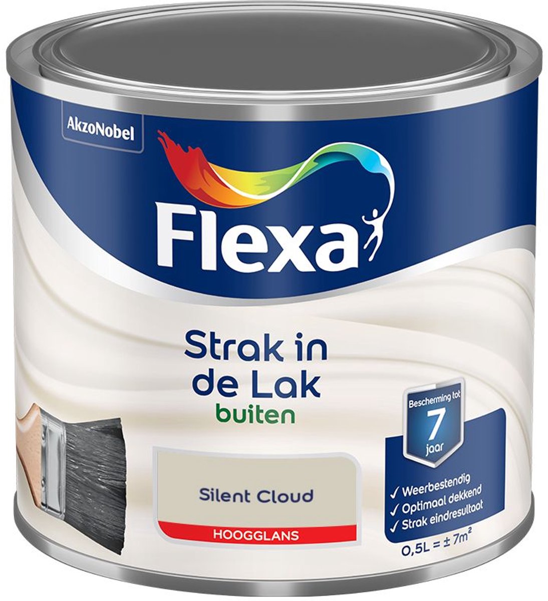 Flexa - Strak In De Lak Buitenlak Hoogglans - Silent Cloud - 500 Ml - Kleur Van Het Jaar 2027