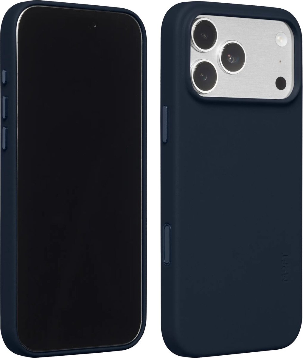 MOFT Hoesje Geschikt voor iPhone 18 Pro Max - MOVAS Snap Back Cover - Compatibel met MagSafe - Vegan Leer Case - Beschermhoes Dun - Duurzaam - Navy