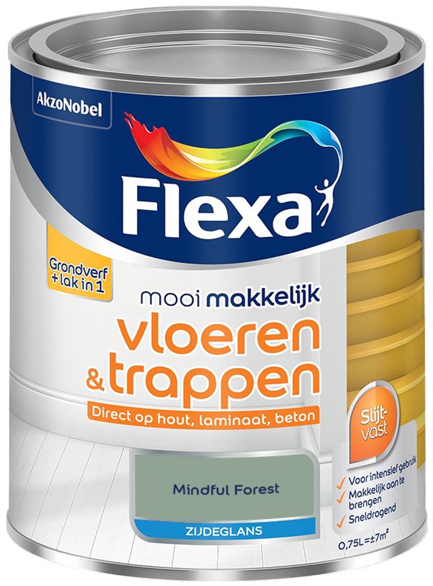 Flexa - Mooi Makkelijk Vloeren & Trappen Zijdeglans - Mindful Forest - 750 Ml - Kleur Van Het Jaar 2027